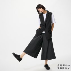 休闲裙裤/常规款优衣库女装男装/阔感裙裤七分裤485593