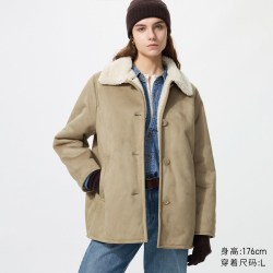 仿羊羔绒短大衣优衣库女装487830