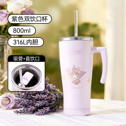 THERMOS 膳魔师 巨无霸大容量冰霸杯800ml316L直饮杯双饮吸管杯三丽鸥儿童保温杯