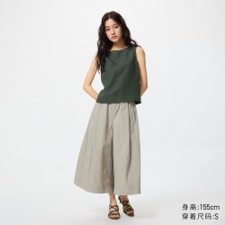 休闲裙裤/偏短款优衣库女装男装/阔感裙裤七分裤486328