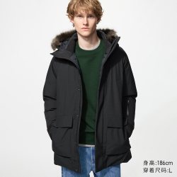 高级保暖羽绒大衣优衣库男装外套夹克487323 481200