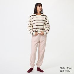 摇粒绒印花休闲套装/长袖长裤优衣库女装起居服睡衣491145