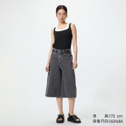 牛仔裙裤/水洗产品优衣库女装男装阔感裙裤488694 487976