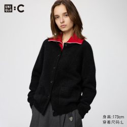 羊绒休闲针织开衫优衣库女装男装合作款毛衣毛衫外套487855