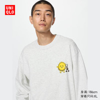 优衣库 KAWS卫衣/长袖男装女装运动衫493506 02 浅灰色