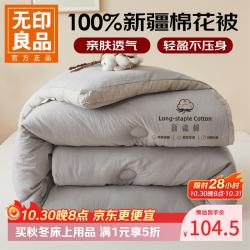 无印良品 A类棉被新疆棉花被春秋被芯空调被学生宿舍单人冬被被子 新疆棉-浅灰 200*230