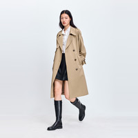 LILY 李沁代言LILY风衣外套女中长款2026新款复古英伦风双排扣宽松通勤