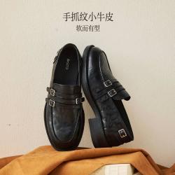 百思图 2026秋季乐福鞋时尚复古学院风通勤女单鞋