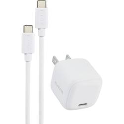 宜丽客 日本直邮"ELECOM 20W充电器 Type-C 带线1.5m 白 EC-AC7620WH