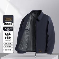 啄木鸟 秋冬男士纯色商务翻领夹克外套男