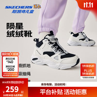 斯凯奇 陨星绒绒靴儿童加绒保暖中帮靴女童防滑靴319256L/405328L 女童/白色/黑色/WBK 32