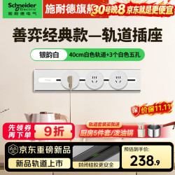施耐德 明装轨道插座 可移动插座壁挂式 善弈轨道插座排插 免开槽 善弈 0.4米 3五孔
