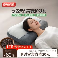 京东京造 枕头颈椎枕分区护颈助睡眠硬枕头芯荞麦枕填充A类成人枕芯