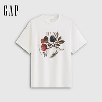 Gap 限时活动  纯棉logo印花宽松圆领短袖T恤