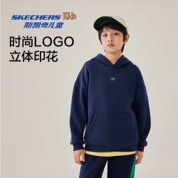 斯凯奇 儿童秋冬 连帽套头卫衣