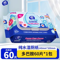 维达 湿厕纸男女士专用洁厕湿纸巾家庭实惠装擦屁屁私处湿厕纸巾BV60抽1包