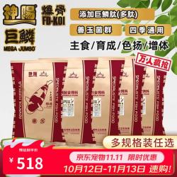 神阳 巨鳞FD-KOI爆骨锦鲤饲料 主食育成增体发色鱼粮 四季通用池养鱼食 巨鳞爆骨育成L号20kg 送10L喂食桶