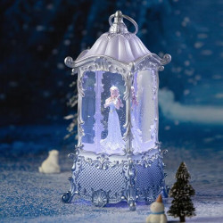 蓉菡高级精致宫廷风小提琴旋转音乐盒飘雪水晶球女孩生日礼物玩具