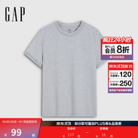 Gap 纯棉logo刺绣宽松圆领短袖T恤