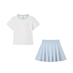 斯凯奇 童装短袖套装26夏季新款儿童休闲时尚t恤短裙SkechersKids