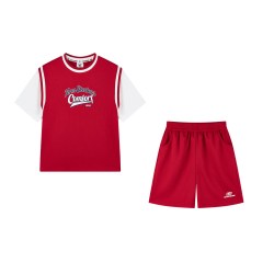 斯凯奇 童装男童篮球套装26夏季新款运动球衣短袖短裤SkechersKids