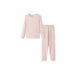斯凯奇 儿童衣服纯色中性长袖打底衫套装秋冬家居服