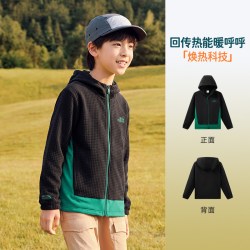 安踏 儿童外套摇粒绒外套2026年秋季新款保暖青少年抗静电男童上衣
