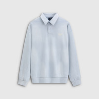 Gap 复古水洗logo刺绣宽松长袖POLO衫