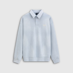 Gap 复古水洗logo刺绣宽松长袖POLO衫