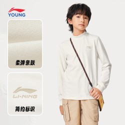 LI-NING KIDS 长袖T恤男女小大童新款运动生活青少年休闲秋季针织童装
