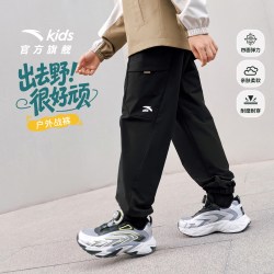 安踏 软壳裤安踏儿童装男童裤子春秋款2026秋季新款青少年工装休闲长裤