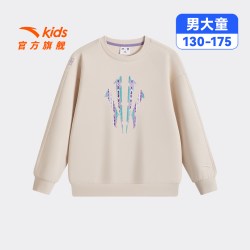 安踏 欧文联名安踏儿童男大童针织套头衫2026年秋季新款中大童运动卫衣