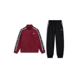 LI-NING KIDS 新年装|李宁儿童加绒套装2026马年本命年红色衣服女中大童男童装