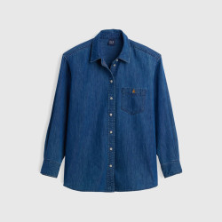 Gap 小熊刺绣宽松牛仔长袖衬衫