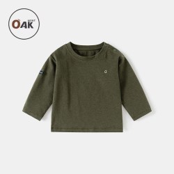 OAKMONT Oak mont儿童T恤长袖秋装上衣男女童彩棉圆领秋衣宝宝外出打底衫