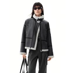 太平鸟 机车服宽松都市休闲女外套