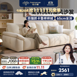 帕沙曼 布艺沙发现代简约小户型客厅2026新款可拆洗云朵直排沙发 1120BF 2.66米多人位【全拆