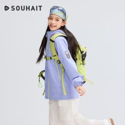 水孩儿 童装外套加绒2026新款秋冬季拒水女大童户外厚风衣男童上衣