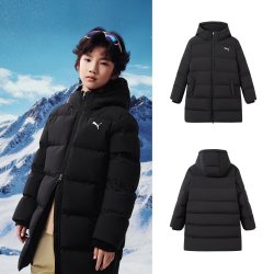 彪马 童装2026新款儿童羽绒服长款舒适保暖时尚防风防雨透湿