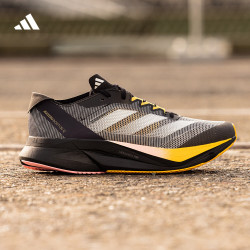 阿迪达斯 双11主推 ADIZERO BOSTON 12超轻玻纤柱竞训跑鞋阿迪达斯   黑色/灰色/橙色   42