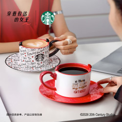星巴克 杯子 穿普拉达的女王系列 马克杯配陶瓷杯碟360ml