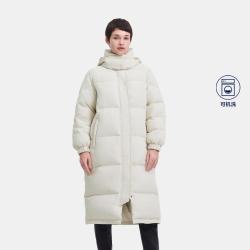 Gap 女装冬款立领连帽长款羽绒服纯色简约保暖外套680505