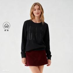 Gap 女装冬季logo胶印抓绒宽松卫衣休闲时尚上衣美版800444