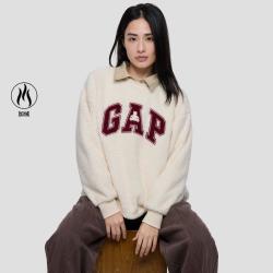 Gap 女装春秋款Logo毛巾绣仿羊羔绒宽松卫衣休闲上衣792563