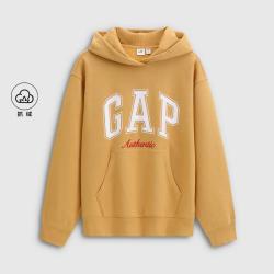 Gap 女装春款撞色Logo宽松抓绒套头连帽衫卫衣上衣792499