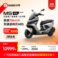 九号 电动摩托车M5 125 双电版本 高阶电摩革新者 锂电池电摩 幻影银/莹夜黑/光子橙
