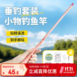 臻佑 儿童鱼竿套装小孩初学真钓鱼竿钓虾钓蟹竿迷你短节钓竿1.5m粉