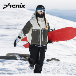 Phenix 菲尼克斯单双板滑雪服全压胶户外野外防水风硬壳冲锋衣外套登山服 深绿 L