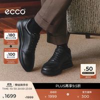 ecco 商务休闲鞋 男士休闲皮鞋舒适牛皮革正装鞋男鞋婚鞋 雅仕207124 黑色20712401001