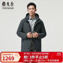 雅戈尔 羽绒服 复合面料鸭绒 深灰S 165/88A